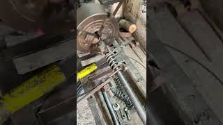 Turning Process of a Spring on a Lathe LatheWork MetalTurning SpringManufacturing [upl. by Irakuy]