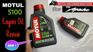 MOTUL 5100 10w 40 Engine Oil Review • Best Engine Oil For TVS Apache [upl. by Staffan]