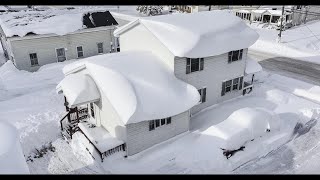 INSANE Lake Effect THUNDER Snow Drone Video  4ft of Snow in Copenhagen New York [upl. by Oba]