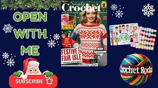 📚Open With Me 193 CHRISTMAS Simply Crochet amp Free Calendar unboxing 📚🧶 [upl. by Hachman150]