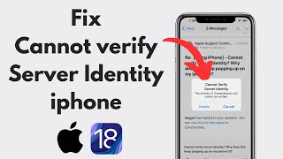 How To Fix quotCannot Verify Server Identity on iphonequot [upl. by Sil]