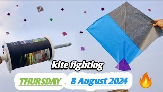 funny kite fight fighting  kite looting short video  mono kite fighter unboxing 2024  kite [upl. by Joselyn]