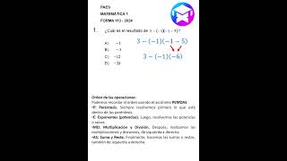 PAES Matemáticas 1  Pregunta 1  FORMA 113  2024 education pdt psu educacionchile [upl. by Oakie]