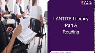 Lantite literacy part A Reading [upl. by Abbub243]