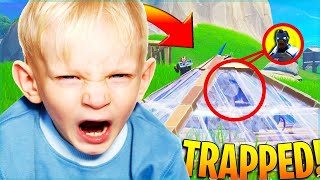 TRAPPING ANGRY KID IN GLITCHED LAUNCH PAD TENT ON FORTNITE XboxAddictionz Fortnite Trolling [upl. by Hallett]