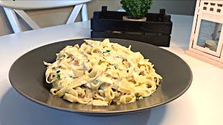 FETTUCİNE ALFREDO TARİFİ  Kremalı Mantarlı Ve Tavuklu Makarna [upl. by Dougal]