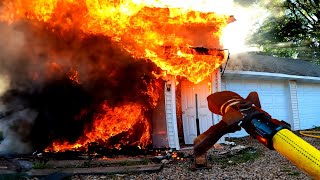 Structure Fire with Explosion Nozzle POV [upl. by Okomom399]