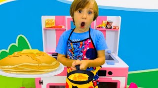 Pancakes For My Mom Kids Song Nursery Rhymes By Melisa and Emir [upl. by Hymie500]