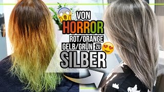 Haare SILBER FÄRBEN  wir färben meine Haare SilberGrau 😱 [upl. by Farwell420]