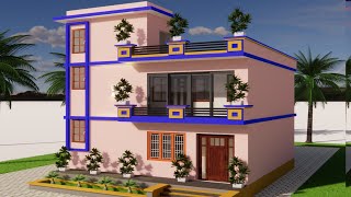 simple village house design  3 bhk house plan  east facing house design according to vastu [upl. by Toogood486]