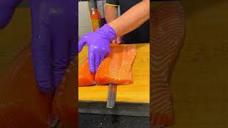 Unbelievable Precision Watch This Sushi Master Remove Salmon Skin 🐟✨ SushiArt ChefSkills Foodie [upl. by Raphaela]