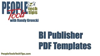 BI Publisher PDF Templates [upl. by Giza]