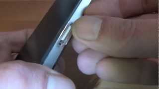 How to insert a SIM Card into Apple iphone 4 [upl. by Leona]