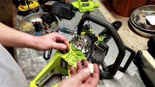 Poulan 2050 Chainsaw  Installing New Fuel Lines [upl. by Anwahsed]