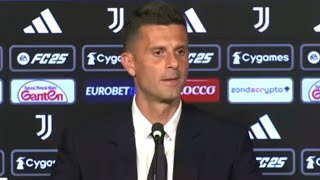 CLAMOROSA CONFERENZA THIAGO MOTTA alla JUVENTUS 🤍🖤 [upl. by Rudman]