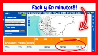 Como saber🤔 la cantidad de población de un distrito 🔥en INEI [upl. by Bach]