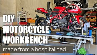 Building a Motorcycle Workbench From an Old Hospital Bed [upl. by Eymaj]