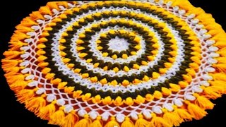 Wow So Pretty😍 crochet THALPOSH THALIRUMAL✅ mandala tablecloth doily easy for beginners👌step by step [upl. by Chemosh537]