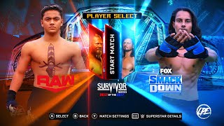 WWE Survivor Series 2024  Brock Lesnar vs Aj Styles Champion vs Champion Match  Backyard Wrestling [upl. by Simonetta643]