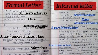 How to write formal letter or Informal letter in English  letter writing in English English [upl. by Nevsa]