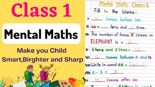 Mental Math for Class 1  Class 1 Math [upl. by Lydon477]