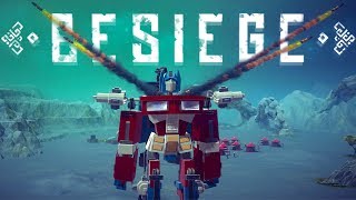 Besiege Best Creations  Transformer Optimus Prime Jumping A Castle amp More  Besiege Gameplay [upl. by Tebasile]