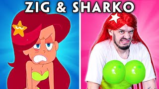 ZIG AND SHARKO WITH ZERO BUDGET  Zig amp Sharko and Marina Funny Cartoon Parodies [upl. by Aicatan]