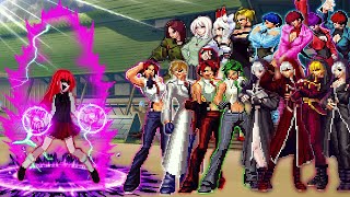 KOF Mugen Orochi Akiha Yagami LV 2 Vs 16 Ultimate Female Fighters Team [upl. by Vaas]