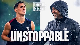 RAINY TRAINING after BIG WIN in el CLÁSICO  FC Barcelona Training 🔵🔴 [upl. by Ledoux86]