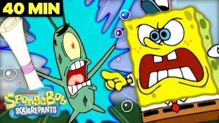 Every Plankton Fail Ever  40 Minute Compilation  SpongeBob [upl. by Kristi]