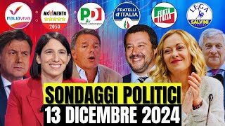 SONDAGGI POLITICI OGGI ECCO CHI SALE E CHI SCENDE NELLA CLASSIFICA [upl. by Chas443]