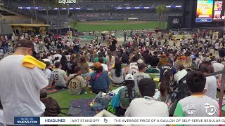 Padres fans rally at Petco Park for watch party during NLDS showdown [upl. by Mahseh480]