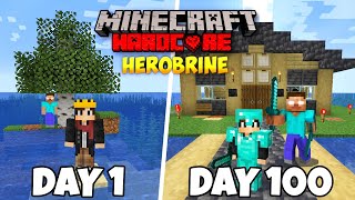 CAN I Survived 100 Days On a Herobrine Island  Minecraft Hardcore [upl. by Anerom]