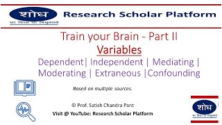 Variables  Dependent  Independent  Mediating  Moderating  Extraneous  Confounding [upl. by Rintoul299]