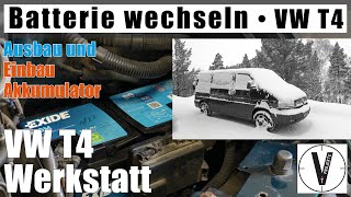 VW T4 Batterie wechseln • Ausbau und Einbau Akkumulator • DIY Werkstatt • Bulli T4 [upl. by Gnanmas]