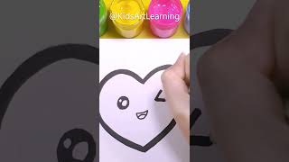 How To Draw Shorts KidsDrawing Painting Art RibbonBow CuteHeart 266 [upl. by Adil]