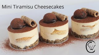 BEST Mini Tiramisu Cheesecakes Topped with Dark Chocolate Ganache Truffles Easy Make Ahead Dessert [upl. by Eeladnerb]