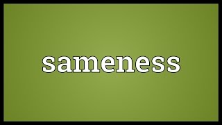 Sameness Meaning [upl. by Pandolfi]