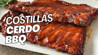 Como hacer Costillas de Cerdo a la BBQ en el Air Fryer o Freidora [upl. by Twila]