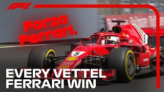 All Sebastian Vettels Ferrari Wins  Team Radio Best Bits [upl. by Ettenajna839]