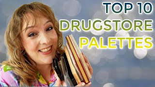 TOP 10 DRUGSTORE PALETTES  Best affordable eyeshadow palettes in my makeup collection [upl. by Nah]