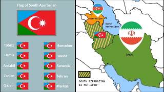 Flag and Territory of South Azerbaijan [upl. by Ramso]