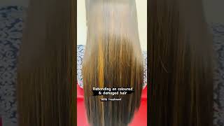 HAIR REBONDING ON COLOURED amp DAMAGED HAIR WITH TREATMENT hair rebonding smoothning [upl. by Clayborn]