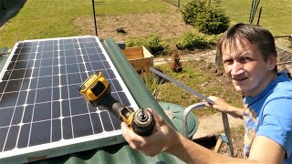 Die Solaranlage wird in die Gartenlaube eingebaut  Endlich spielt das Wetter mit 😀 [upl. by Aanas]