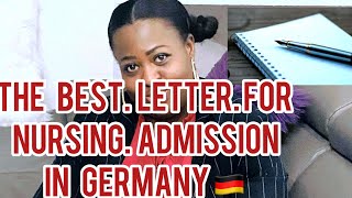 Gain Nursing Admission to Germany Unbelievable Letter of Motivation studynursingingermany [upl. by Mera453]