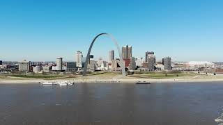 St Louis 4k Drone Footage From Mississippi River Overlook [upl. by Pompea]