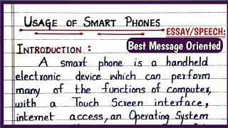 Usage Of Smart Phones EssaySpeech  Usage of Smartphones Essay  Mobile Phones Usage [upl. by Seravat]