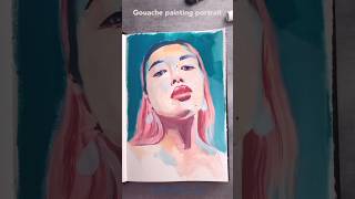 Gouache painting portrait timelapse shorts [upl. by Ssegrub598]