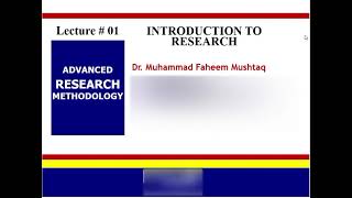 Lecture 01  Introduction to Research Methodology  Lecture Series  Advanced Research Methodology [upl. by Kosak]