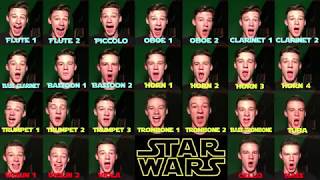 I sing the ENTIRE orchestra in the Star Wars theme Voice Orchestra [upl. by Hamlet]